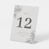 Elegant schlicht mit Line Art Blume & Border Sockelschild (Vorderseite)