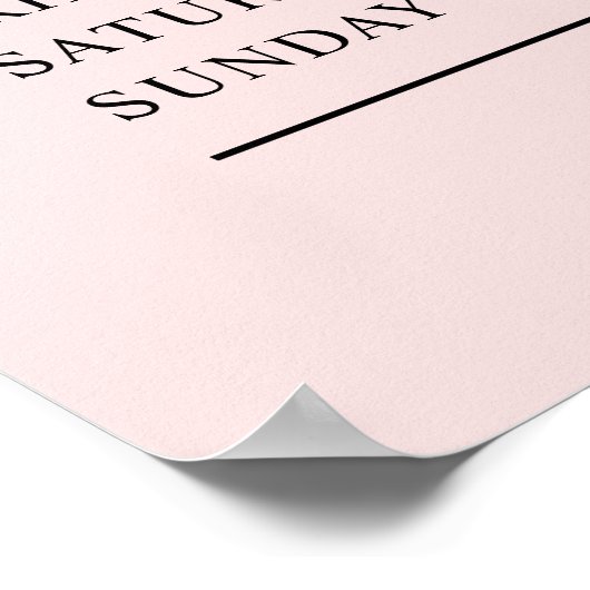 Elegant schlicht rosa Business Openings Poster (Ecke)