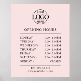 Elegant schlicht rosa Business Openings Poster