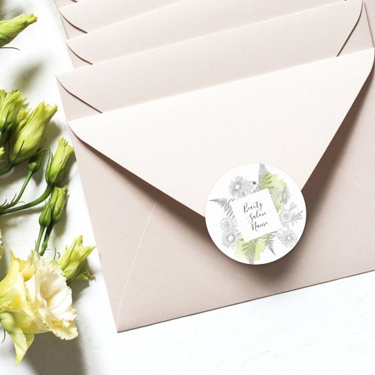 Elegant schlicht, schwarz und weiß runder aufkleber