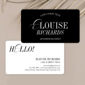 Elegant schlicht Schwarz & Weiß Nostalgische Frisu Visitenkarte