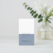 elegant schlicht staubblau und weiß visitenkarte (Stehend Vorderseite)