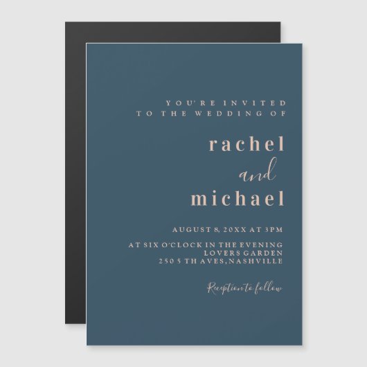 Elegant schlichte magneteinladung (Vorne/Hinten)