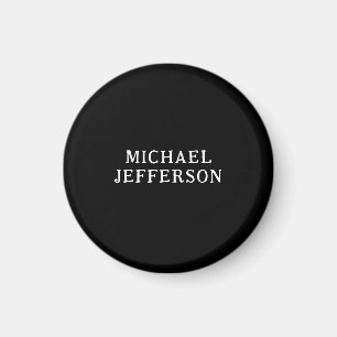 Elegant schlichtes Schwarz Weiß Personalisiert Maß Magnet