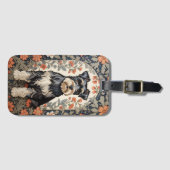 Elegant Schnauzer William Morris Inspired Floral Gepäckanhänger (Vorderseite (Horizontal))