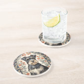 Elegant Schnauzer William Morris Inspired Floral Getränkeuntersetzer (Seite)