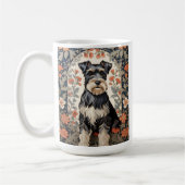 Elegant Schnauzer William Morris Inspired Floral Kaffeetasse (Links)
