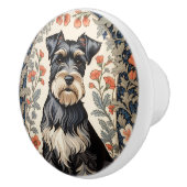 Elegant Schnauzer William Morris Inspired Floral Keramikknauf (Rechts)