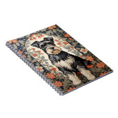 Elegant Schnauzer William Morris Inspired Floral Notizblock (Rechte Seite)