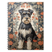 Elegant Schnauzer William Morris Inspired Floral Notizblock (Vorderseite)
