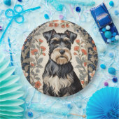Elegant Schnauzer William Morris Inspired Floral Pappteller (Party)