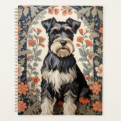 Elegant Schnauzer William Morris Inspired Floral Planer (Vorderseite)