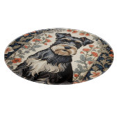 Elegant Schnauzer William Morris Inspired Floral Schneidebrett (Ecke)