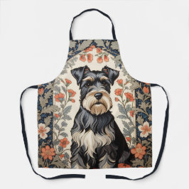 Elegant Schnauzer William Morris Inspired Floral Schürze