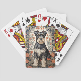 Elegant Schnauzer William Morris Inspired Floral Spielkarten