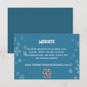Elegant Schneeglätte Winter Blau   Hochzeits-Websi Begleitkarte