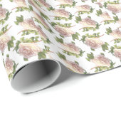 Elegant schöne, rot-weiße Elfenbeinrosen Geschenkpapier (Rolleneckpunkt)