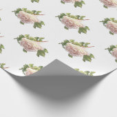 Elegant schöne, rot-weiße Elfenbeinrosen Geschenkpapier (Ecke)