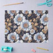 Elegant Schöne, weiße Blume Decoupage Seidenpapier (Basteln)