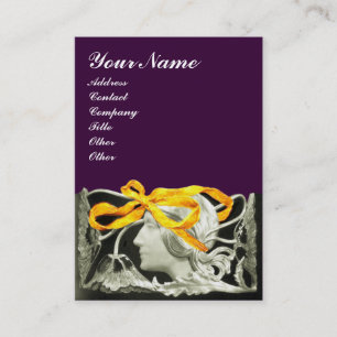 ELEGANT SCHÖNHEIT schwarz-weiß, gelb lila Visitenkarte