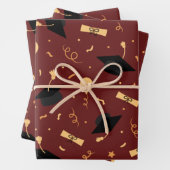 Elegant School Abschluss Thema Burgundy  Geschenkpapier Set (Beispiel)