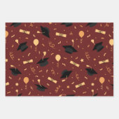 Elegant School Abschluss Thema Burgundy  Geschenkpapier Set (Vorderseite)