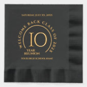 Elegant School College University 10-Year Reunion Servietten Mit Folie (Vorderseite)