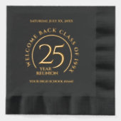 Elegant School College University 25-Year Reunion Servietten Mit Folie (Vorderseite)