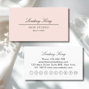 Elegant Schrift Blassrosa-Salon 10 Treuekarte Visitenkarte