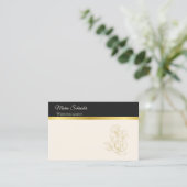 Elegant Schwarz & Creme Visitenkarte (Stehend Vorderseite)