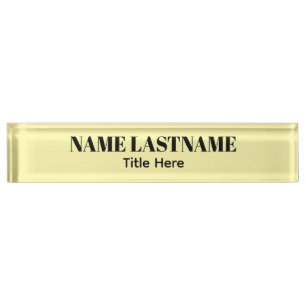 Elegant Schwarz & Gelb benutzerdefinierter Name Namensplakette