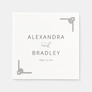Elegant Schwarz Geometrisch Minimalistisch Serviette