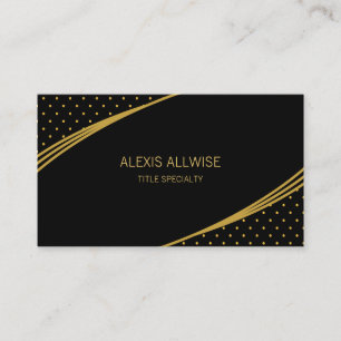 Elegant Schwarz & Gold Visitenkarte