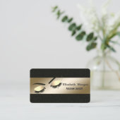 Elegant, schwarz, goldene Lashes, Makeup-Künstler Visitenkarte (Stehend Vorderseite)