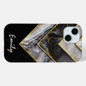 Elegant schwarz grau einzigartig geometrisch Case-Mate iPhone hülle (Rückseite (Horizontal))