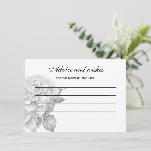 Elegant, schwarz, graufarben, floralfarben mitteilungskarte (Stehend Vorderseite)