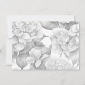 Elegant, schwarz, graufarben, floralfarben mitteilungskarte (Rückseite)