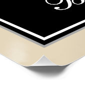 Elegant, schwarz, Imitate Gold 8. Geburtstag + Nam Poster (Ecke)