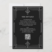Elegant Schwarz | QR-Code All-in-One-Hochzeit Einladung (Rückseite)