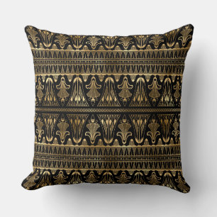 Elegant Schwarz und Gold 1920er Art Deco Vintage Kissen