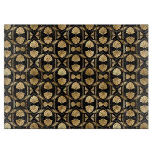 Elegant Schwarz und Gold 1920er Art Deco Vintage Schneidebrett