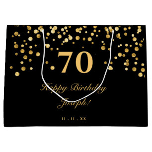 Elegant Schwarz und Gold Alles Gute zum Geburtstag Große Geschenktüte
