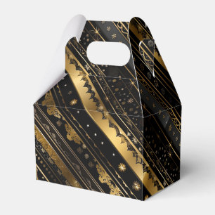 Elegant Schwarz und Gold Diagonally gestreifter Gi Geschenkschachtel