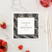 Elegant Schwarz und Gold gemarbert Serviette (Beispiel)