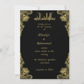 ELEGANT schwarz und gold ISLAMIC WEDI Invitati Einladung (Vorderseite)