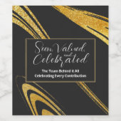 Elegant Schwarz und Gold Weinetikett (Einzelnes Label)