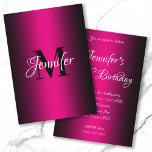 Elegant Schwarz und Heiß Rosa Ombre 60. Geburtstag Einladung<br><div class="desc">Laden Sie die Tauchgänge zu ihrem 60. Geburtstag. Hervorragende schwarz-rosa Geburtstagseinladung. Anpassbare Hintergrundfarbe hinter dem Farbverlauf. Individuell gestaltbare Geburtstagsparty lädt ein. Glam und schicke Einladungen. Passen Sie die modernen und eleganten Kalligraphie-Schriftart-Stile an.</div>