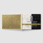 Elegant Schwarz und Weiß 50. Geburtstag Gästebuch (Voll)