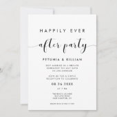 Elegant Schwarz und Weiß glücklich immer nach dem Einladung (Vorderseite)