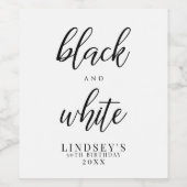 Elegant, schwarz und weiß weinetikett (Einzelnes Label)